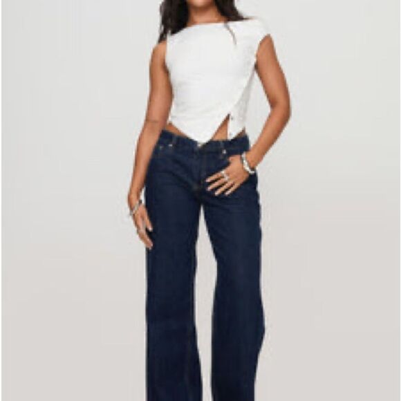 Princess Polly DARLA LOW RISE STRAIGHT JEAN DARK WASH size 2 NWT in packaging - Picture 5 of 9